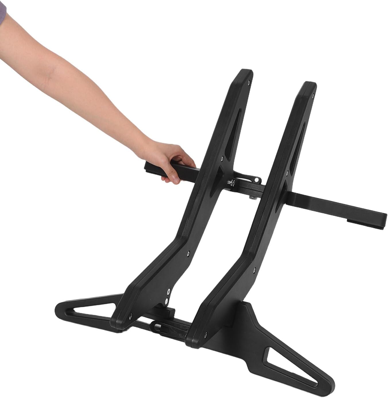 NUOBESTY Adjustable Bike Holder Stand with General Kickstand Base, Bicycle Repair and Maintenance Floor Rack for Road and Mountain Bikes Indoor Garage Use, Black