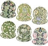 Quera 60Pcs Vintage Wildfloral Paper Plates William Morris Disposable Plates 9 Inch Floral Decorative Dinner Plates for Party Tableware Supplies Table Decor, 6 Designs