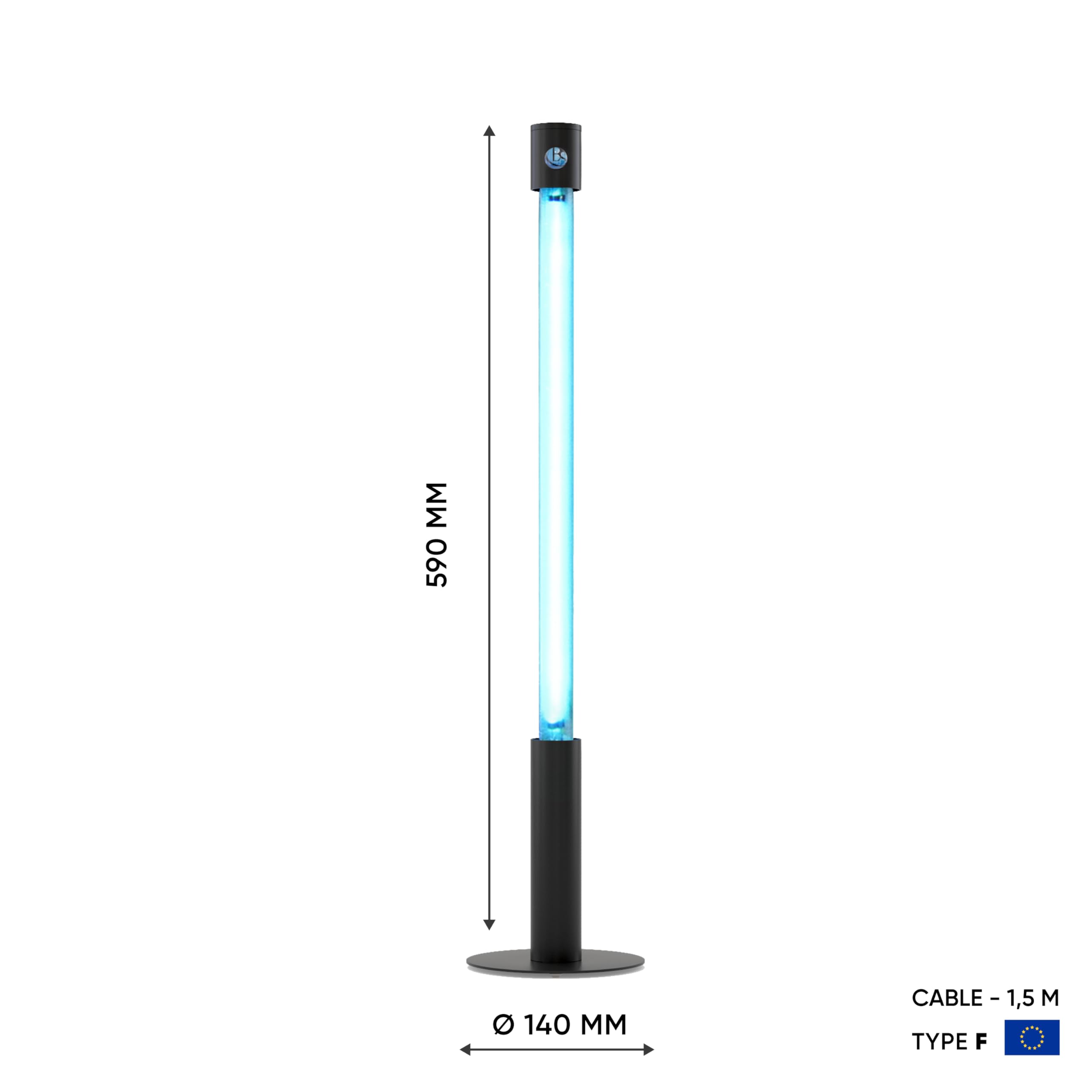 Lampada UV Germicida 360° 25 ECO + RC-TIMER 25W Senza Ozono con Telecomando e Timer - Sterilizzatore UV a Luce Ultravioletta 254nm, Lampada al Quarzo 16.000h, Antivirus per Casa, Ufficio