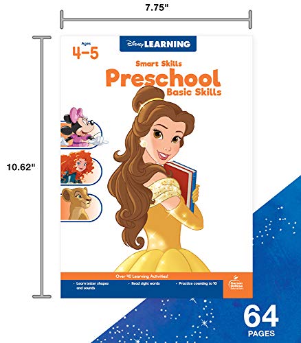 Disney Learning Preschool Basic Skills Workbook--Handwriting, Letter Recognition, Counting, Language Arts and Math Practice for Ages 4-5, Smart Skills Series (64 pgs) - Image 6
