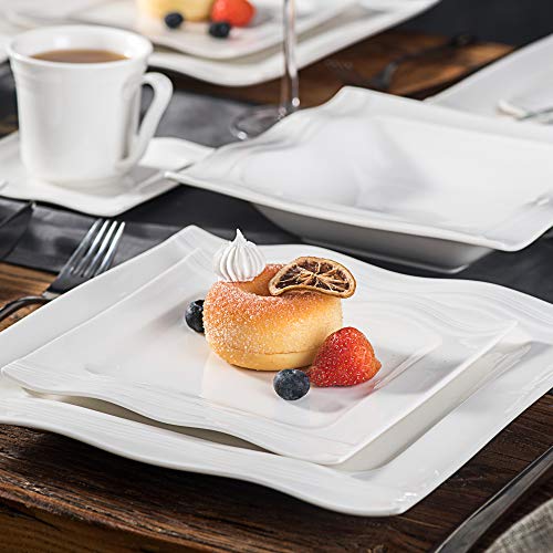 MALACASA serie Mario Vajillas de Porcelana de 30 Piezas Juego de Café, Tazas y Platillos, Platos Llanos, Platos de… - Imagen 7