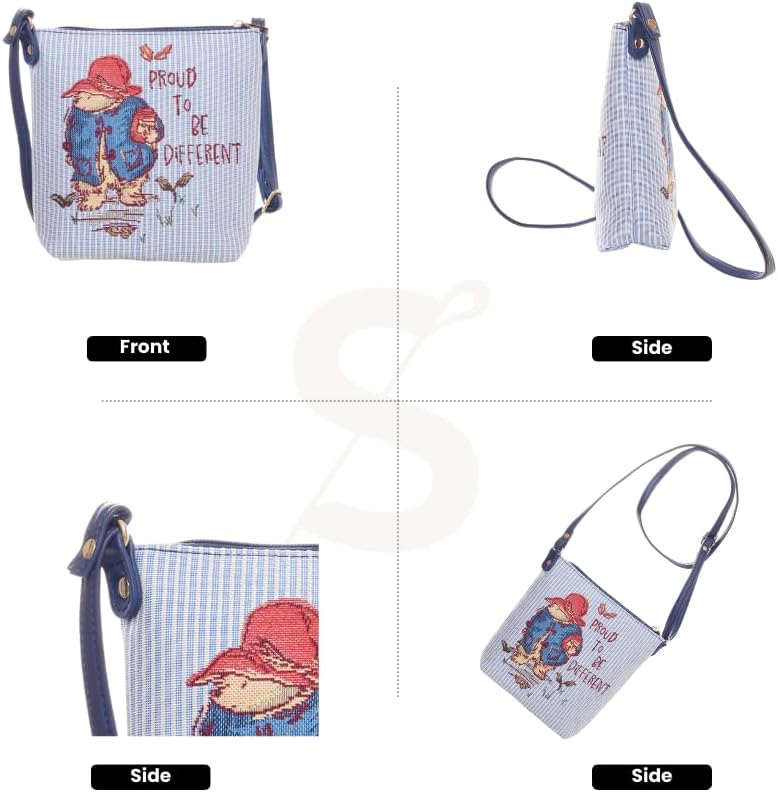 Signare Tapestry Bear Marmalade Design Small Crossbody Bag Sling Purse For Women (SLING-PADD-CMM)