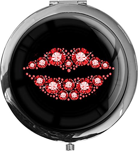 Espejo de bolsillo en la forma rendonda 'Boca de beso'