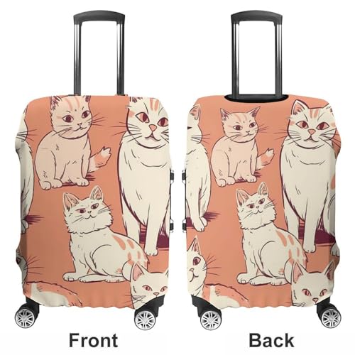 Cat Different Poses Luggage Cover Elastic Luggage Covers for Suitcase Travel Luggage Covers Anti-Scratch Washable Suitcase Sleeve Fits 19-32 Inch Luggage3