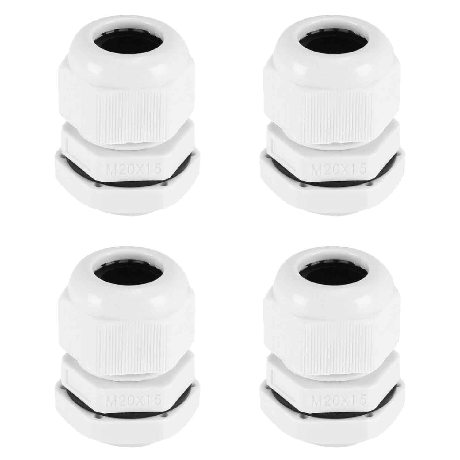 Fielect M20 Waterproof Adjustable Cable Joints Cable Gland Plastic Locknut White For 6-12mm Dia Cable Wire 4Pcs-image-28