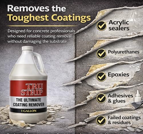 Walttools Tru-Strip Industrial Strength Concrete Sealer Stripper – (1 Quart) Professional Coating & Sealer Remover for Acrylics, Urethanes, Glues, Epoxies – Water Cleanup, Industrial/DIY Surface Prep - Thumbnail 3