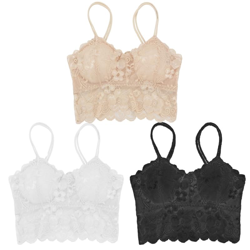 fashionez Women’s Lace Bralette | Padded Crop Top Camisole | Stylish Innerwear for Girls & Women (Free Size)-picture-35