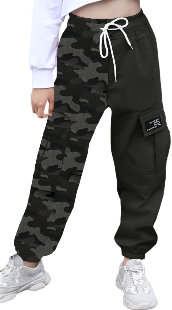 SANGTREE Girls & Womens Drawstring Cargo Jogger Pants,3 Years - Women 3XL - Picture 121 of 170