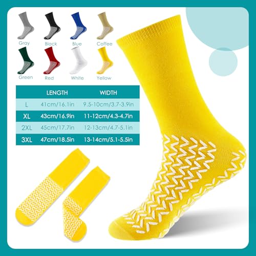 Taiyin 6 Pair Double Sided Tread Non Slip Socks Safety Socks Slip Stopping Safety Fall Prevention for Bariatric3