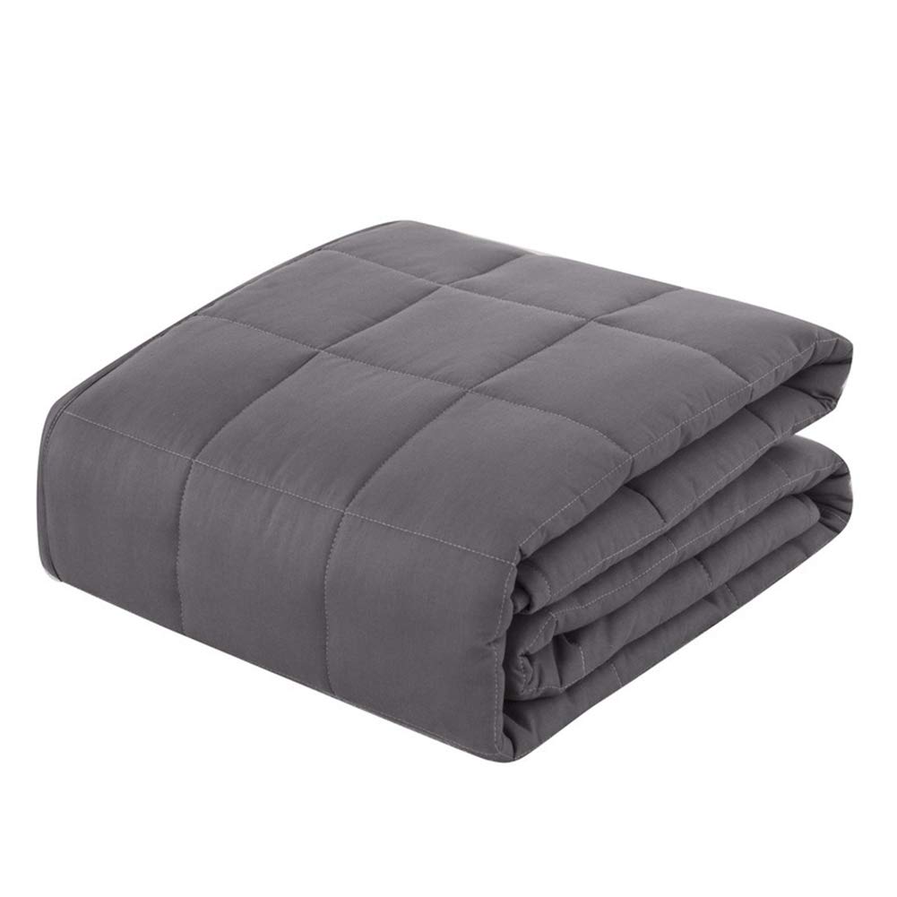 AIZYR Coperta Ponderata di Raffreddamento, Coperta D'ansia per Adulti - con Perle di Vetro Premium/Materiale 100% Cotone, Grigio Scuro,122 * 183cm(9.1kg)