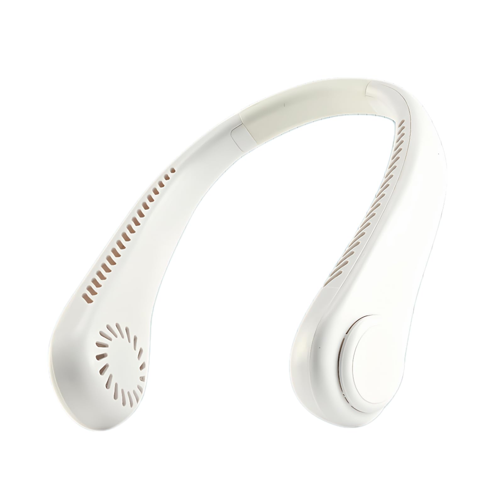 ThreeH White Portable Neck Fan 360° Rotatable with Soft-Touch Neckband USB Fast Charging Powerful Quiet Cooling for Daily Use