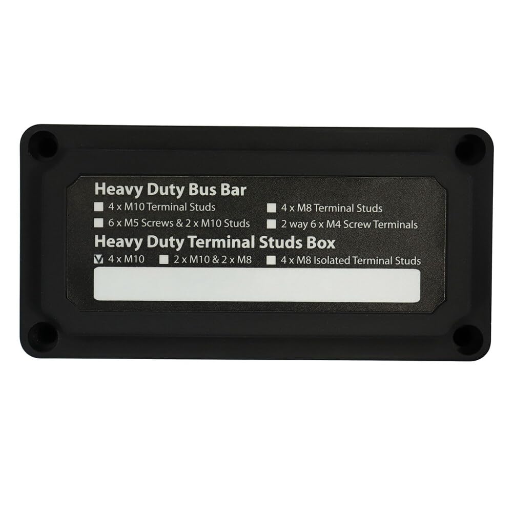 200 Amp Power Distribution Block Bus Bar,DC48V M10 Post Battery Power Distribution Junction Terminal Block Bus-Bar Box Terminal Board for Car Boat RV