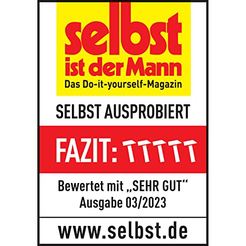 Bosch Akku-Klebepistole AdvancedGlue 18V (ohne Akku; 18V System; 4x Klebestifte; Aufheizen in 90 Sek; Dual-Temp-Modus 130°C - 200°C; im Karton) – Testnote: sehr gut (Magazin: selbst ist der Mann)