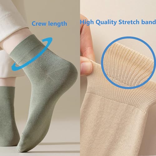 Image of MAGIARTE Womens Mini Crew Cotton Socks,6 Pairs | Anti-pilling Cotton, Casual Athletic, Quarter Calf, Moisture Wicking,Gift box packaging