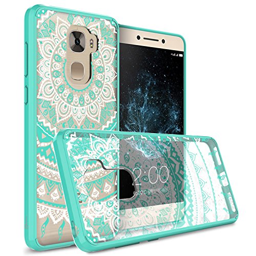 LeEco Le Pro 3 Clear Case, CoverON ClearGuard Series Hard Slim Fit Phone Cover with Clear Back and Flexible TPU Bumpers for LeEco Le Pro 3 - Teal Mandala