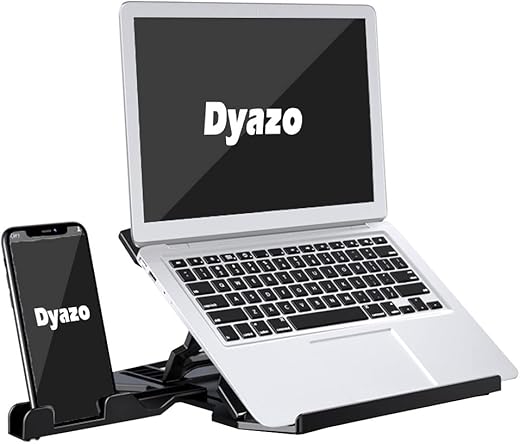 Dyazo Tabletop Laptop Stand with 8 Angles View Height Adjustable Foldable Design Compatible for MacBook Air/Pro, Dell, Hp, Lenovo and More 11.6…