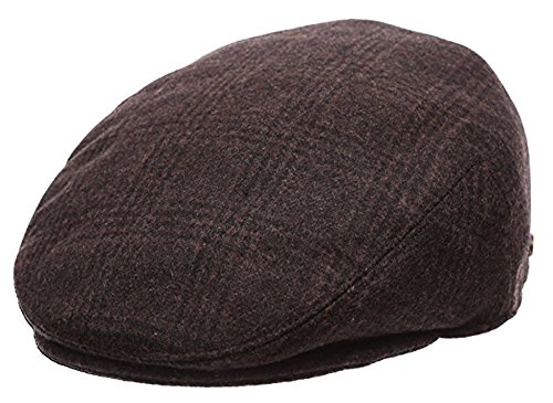 Men's Premium Wool Blend Classic Flat Ivy Newsboy Collection Hat (X-Large, 1930-Brown)