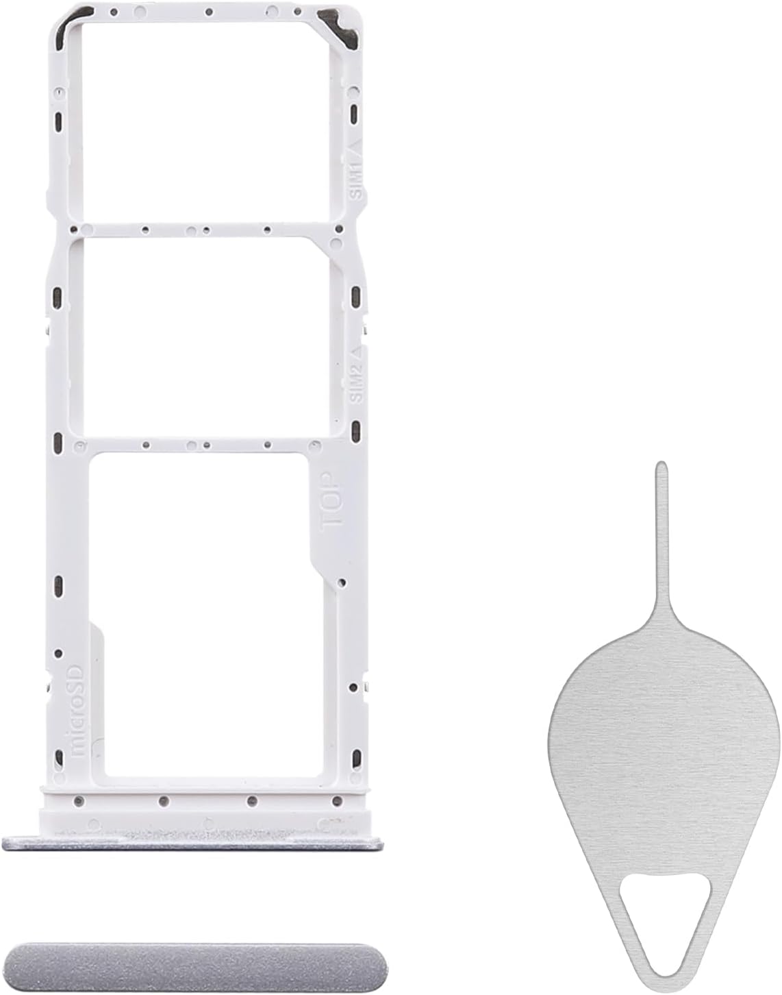 Sim Card Tray Replacement for Samsung Galaxy A05 Silver | Card Tray Slot Holder Bracket Adapter Single SIM Version with Needle Ejector for A05 SM-A055F A055F DS A055M DS