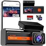 Dash Cam Front and Rear, 4k+1080P Dual Dash Camera for Cars, 1.5” WiFi Mini Dashcam with App, 170°Wide Angle Car Camera, Night Vision, 24H Parking Mode, 32GB Card Included, G-Sensor, Support 256GB Max