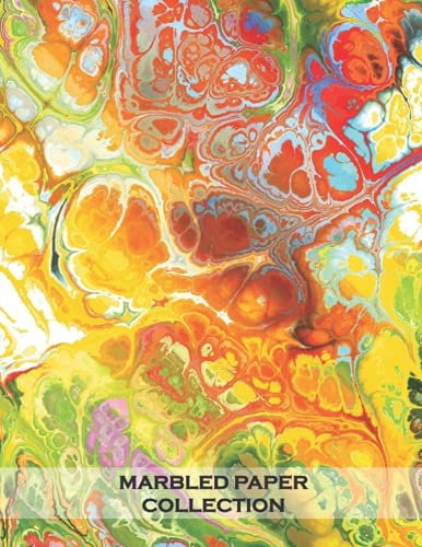 Marbled Paper Collection: 20 sheets of funky marbled papers for bookbinding and other paper crafting projects (large paper sheets for collage and paper crafting) - 8.5x11 inches 40 pages