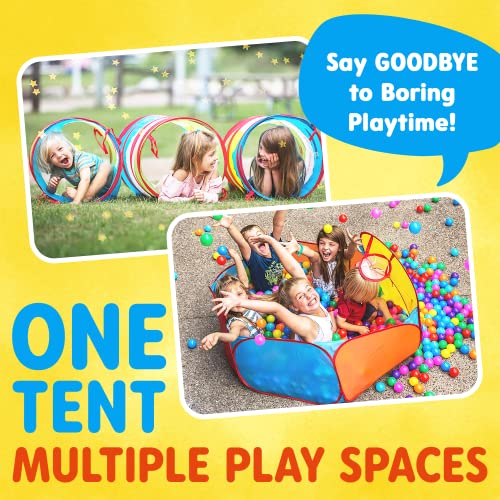 Playz Ball Pit, Play Tent And Tunnels For Kids, Gift For Toddler Boys & Girls, Best Birthday Gift For 3 4 5 6 7 8 Year Old, Pop Up Baby Play Toy, Indoor & Outdoor Use As Portable Play Center #TOP6