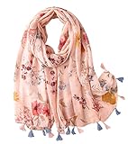 FAIRYGATE Tücher Rosa Damen Schal Damen XXL Herbst Frühling Sommer und Herbst Winterschal Weich Warm Quadratisch Langer Fransen Poncho 18232