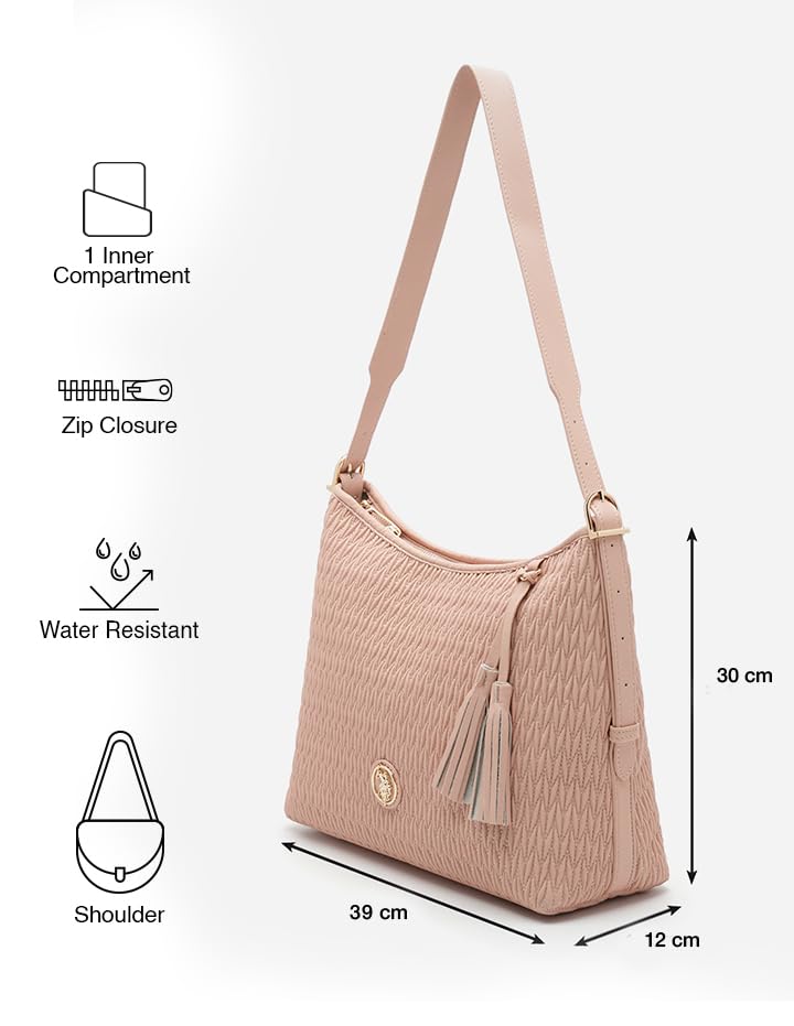 Image of U.S. POLO ASSN. Bridget Shoulder Handbag |Solid Finish For Women| Trendy Bag For Casual Use