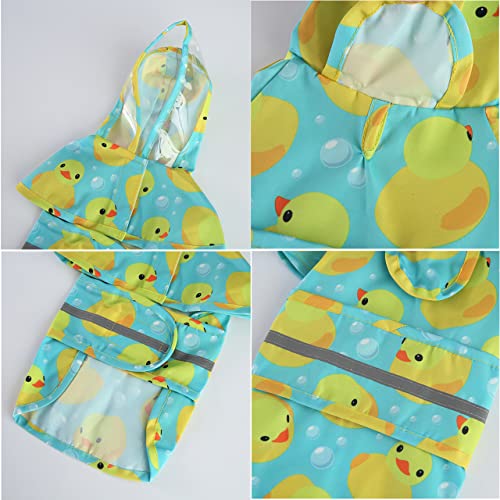 Ornaous Cute Rubber Duck Dog Raincoat With Hood, Reflective Waterproof Pet Rain Jacket For Small Puppy Large Dogs（Xxl Size） #TOP4