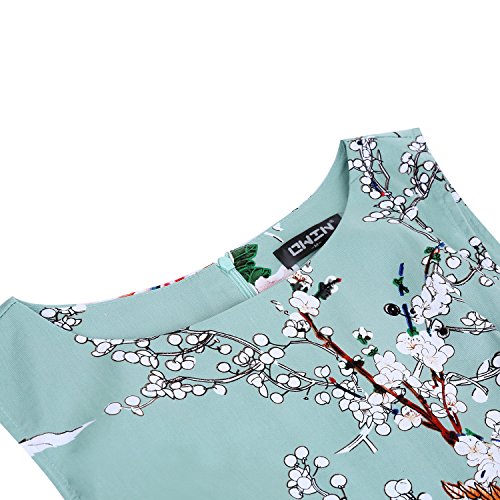 OWIN Women's Vintage 1950's Floral Spring Garden Rockabilly Swing Prom Party Cocktail Dress White Cherry - Thumbnail 5