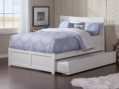 Afi Metro Full Platform Bed With Flat Panel Footboard And Turbo Charger With Twin Size Urban Trundle In White #TOP3