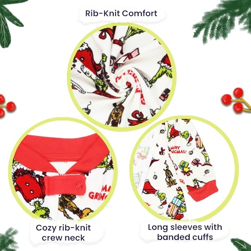 Dr. Seuss The Grinch Santa Baby Toddler Velour Holiday Sleeper4