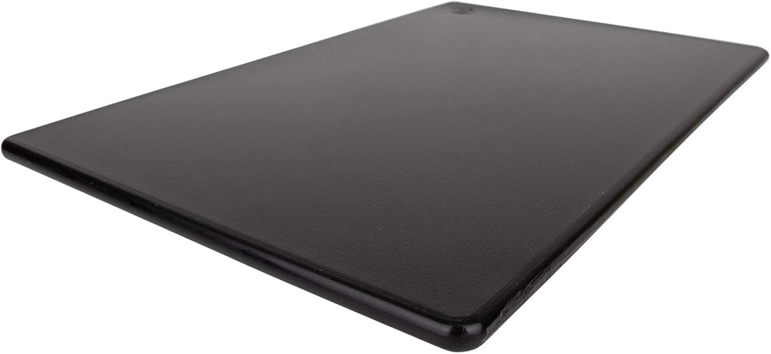 Thirteen Chefs Black Plastic Cutting Board - 18 x 12 Inch Large, 1/2" Thick HDPP Poly for Restaurants and Commercial Kitchens, NSF Stamped