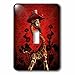 3dRose lsp_239735_1 the Lady Funny Giraffe with Hat Red Background Toggle Switch, Mixed