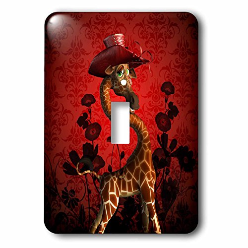 Interrupteur déco girafe 3dRose pour remplacer une plaque murale unie - 2