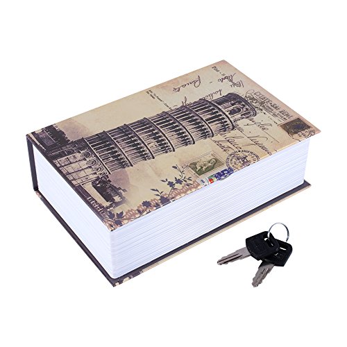 Caja fuerte para libros de desvío, caja fuerte secreta de diccionario, caja fuerte para guardar la Biblia con llave de seguridad, caja fuerte oculta para libros de desvío(Pisa Leaning Tower Type)