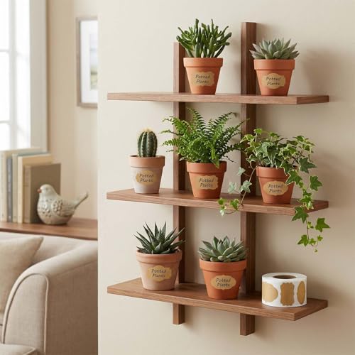 Acsatont 300 Pcs Kraft Etiketten Aufkleber(30x50mm), Geschenktüten, Selbstklebend Aufkleber Beschriften, Perfekt für Geschenkaufkleber für Marmeladengläser, Umschläge