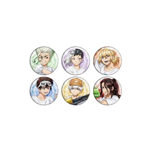Dr.STONE 05 ウォーターガンver. [描き下ろしイラスト] ホログラム缶バッジ[57mm] コンプリートセット 6個入りBOX