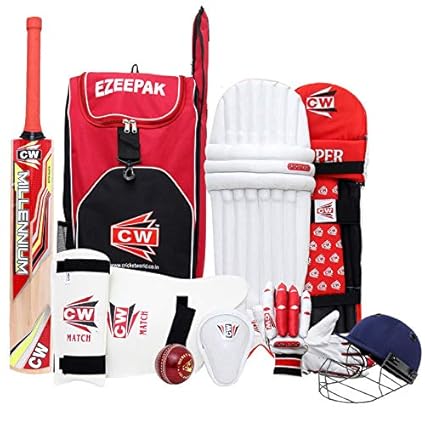 CW Storm Kashmir Willow Cricket Kit Full Kit Original Kit with All Things Leather Cricket Bat Season Cricket Kit Bag for Boys & Children Size 3 of 5-7 Year