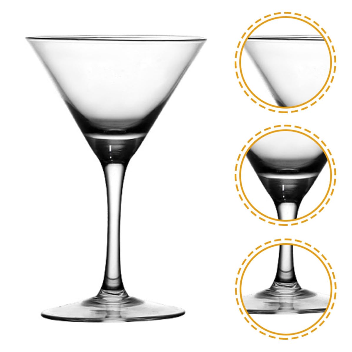 Copas de Cóctel Triangulares de Cristal 4 Piezas 200 Ml | Diseño Elegante y Forma Distintiva, Aptas para Casa y Fiesta, Uso Versátil Copas de Postre