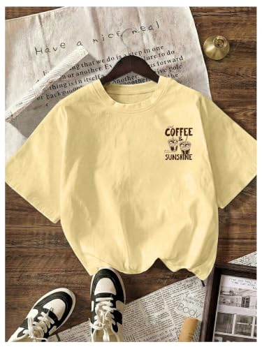 Image of RoseSeek Women's Graphic Letter Tee Crew Neck Drop Shoulder Trendy Summer T Shirt Short Sleeve Vintage Car Print Top