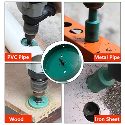 Image of 160mm /6.3 inch Hole Saw BI-Metal Heavy Duty Hole Cutter for Wood Cornhole Boards Plastic Drywall Fiberboard (6 1 /4 Inch Hole Saw)