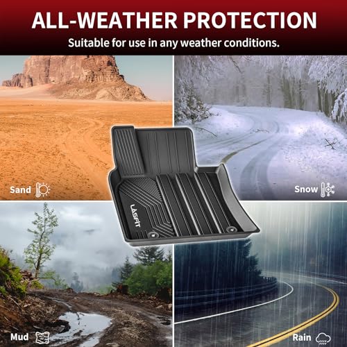 Image of LASFIT Floor Mats&Trunk Mat for Toyota Camry 2018-2024 FWD Gas (Not for Hybrid or AWD), All Weather Custom Fit Floor Liner for Camry TPE Car Mats 1st & 2nd Row&Cargo Liner L /LE /SE /TRD /XLE /XSE, Black