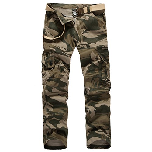 YZCX Algodón Cargo para Hombre Hombre Combate Sarga Pantalones de Carga Estilo Militar (sin Cinturon) Cover