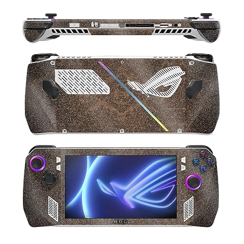 Image of MightySkins Glossy Glitter Skin Compatible with Asus ROG Ally - Brown Linen | Protective, Durable High-Gloss Glitter Finish | Easy to Apply