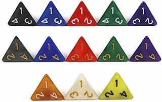 Juego de Dados Juego de 20 Dados TRPG D4 de Colores for Escritorio, poliédricos, Aptos for Juegos de Dados, Fiestas en casa, cenas Dados de Colores(Red White Ink)