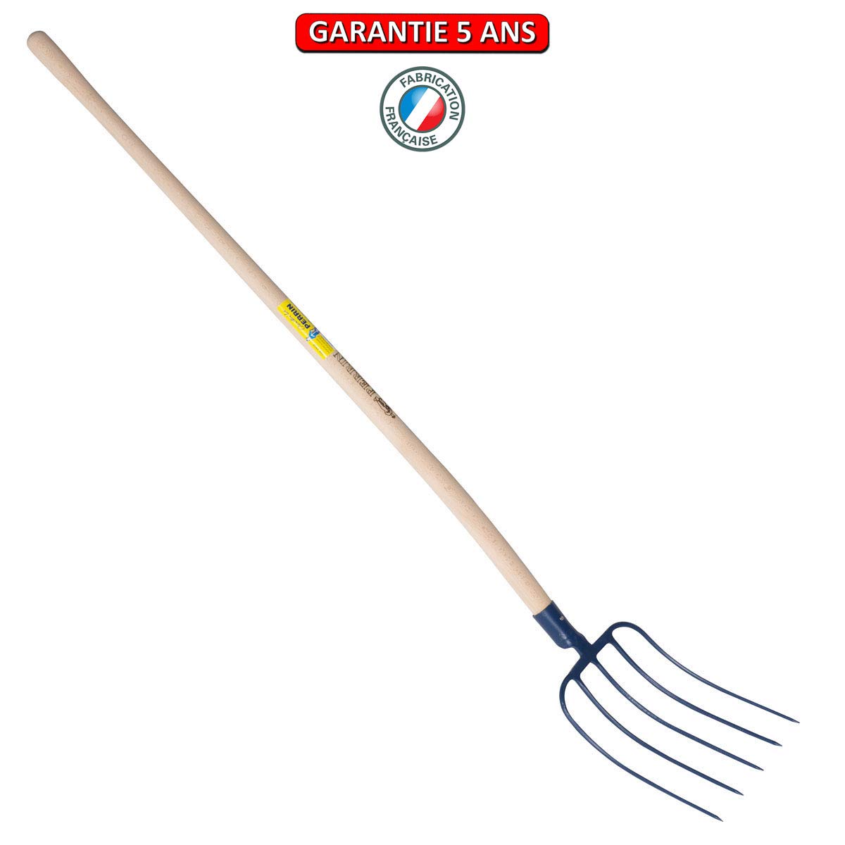 Outils Perrin Fourche à Fumier à Douille Emmanché Cintré 135, 5 Dents, 30cm Largeur