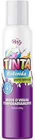 Tinta Temporária Branco 150 ml - Coloração Fluorescente Lavável para Cabelo – Efeito Brilho, Festa - Carnaval - Cosplay.
