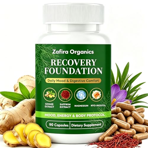 Zafira Organics Zafira Recovery Foundation Zafira Saffron Recovery Capsules with Saffron Extract Natural Herbal Formula Non-GMO 90 Capsules (1PCS)