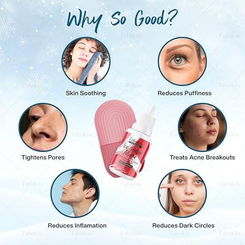 Image of Fabskin Ice Roller For Face, Neck and Body | Ice roller for Face Massager | Face Ice Rollers for Men & Women | Ice Cube Facial Roller Kit | For Skin Moisturizing & Soothing (Red)