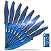 Wanbasion Azul Cuchillos De Carne Acero Inoxidable Cortar, Set De Cuchillos De Mesa Sierra, Juego De Cuchillos Para Filetear Carne Arcos No Serrado 8 Piezas